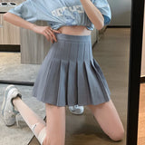 Women Pleated Skirts Summer High Waist Zipper JK Mini Skirts