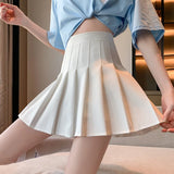 Women Pleated Skirts Summer High Waist Zipper JK Mini Skirts