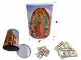 Maria Printed Bank 6" Tin Piggy bank for adults Coin Bank