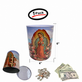 Maria Printed Bank 6" Tin Piggy bank for adults Coin Bank