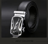 Men's Belt Metal Luxury Brand Automatic Buckle Leather High-Quality Belts