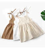 Summer Toddler Girl Dress Solid Cotton Sleeveless Dress