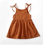 Summer Toddler Girl Dress Solid Cotton Sleeveless Dress