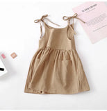 Summer Toddler Girl Dress Solid Cotton Sleeveless Dress