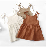Summer Toddler Girl Dress Solid Cotton Sleeveless Dress