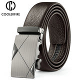 Men's Belt Metal Luxury Brand Automatic Buckle Leather High-Quality Belts