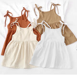 Summer Toddler Girl Dress Solid Cotton Sleeveless Dress