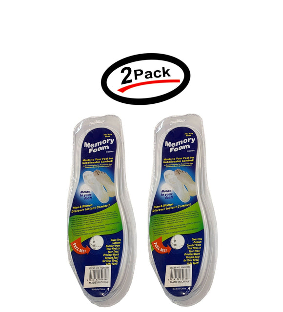 2 Pack Ortho Memory Foam Insoles Unisex Fits Any Shoe Cushion Feet Pad Heel