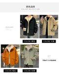 Berber Fleece Outerwear Men's  Winter Fleece-lined Thickened Casual Loose Hood Jacket Boys Double-Sided Wear Winter clothes Cotton-Padded Coat