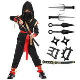 Kids Ninja Samurai Costume Set with Toy Sword Halloween Cosplay Outfit