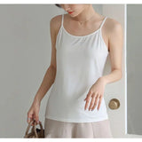 Cotton Feel Solid Sling Camisole Women's Crop Top Sleeveless