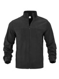 Men's Lightweight Windproof Zip Up Long Sleeve Casual Warm Winter Polyester-Fiber Jacket