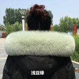 100% Natural Real Fox Fur Collar Fashion Scarves For Ladies Coat Jacket Winter Fur Scarf Black White Shawl