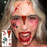 Halloween Scary Fake Scar Temporary Tattoo - Bloody Scratches Sticker