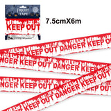 Orange Halloween Caution Tape  Black Skull Haunted House Warning Decor