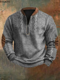 Men’s 3D Printed – Stand Collar Long Sleeve Pullover Sweater