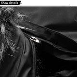 Men's Windproof Fleece Warm Detachable Hooded Parka Winter Jacket Solid Zipper Coat 6XL