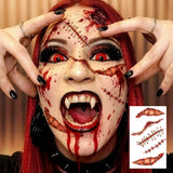 Halloween Scary Fake Scar Temporary Tattoo - Bloody Scratches Sticker