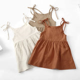 Summer Toddler Girl Dress Solid Cotton Sleeveless Dress