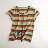 Fashionable Knitted Loose Thin Short-Sleeve Women's Top