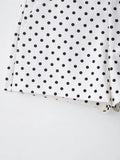Women's Polka Dot Turtleneck Zipper Jacket with Pockets