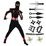 Kids Ninja Samurai Costume Set with Toy Sword Halloween Cosplay Outfit