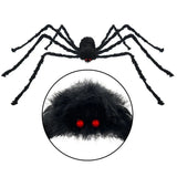 Huge Black Plush Spider Halloween Props (50-200cm Decor for Party Web)