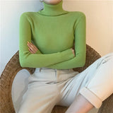 Women’s Ribbed Turtleneck Sweater Long Sleeve Warm Knit