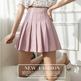Women Pleated Skirts Summer High Waist Zipper JK Mini Skirts