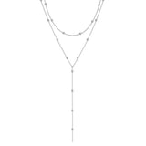 LATS Gold Color Double Layered Long Tassel Chain Necklaces