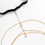 IngeSight.Z Pearl Tassel Thigh Chain Women Adjustable Leg