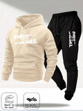 Mens Pullover Tracksuit Hoodie Pants Two-in-One Leisure Sweatshirt Outfit