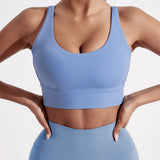 Women's Fitness Sport bra top cross back With chest pad