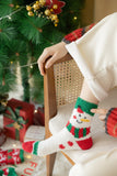 Christmas coral fleece warm and thick winter socks snowman floor socks