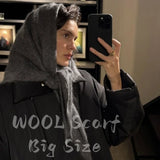Womens Wool Winter Scarf Long Warm Cashmere Hijab Shawl Wrap