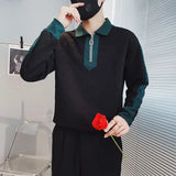 Men’s Half-Zip Polo Sweater – Loose Fit Long Sleeve Casual Top