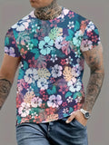 Camouflage-print stretch casual short-sleeved men's T-shirt
