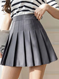 Women Pleated Skirts Summer High Waist Zipper JK Mini Skirts