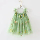 Toddler Girls Princess Tulle Dress Puff Sleeve Tutu Dress