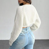 Women's Ribbed Knit Cardigan Sweater Coat Shoulder Wrap