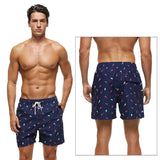 Summer Swimming Shorts Men Printing Fashion Polyester Swimsuit