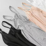 Cotton Feel Solid Sling Camisole Women's Crop Top Sleeveless