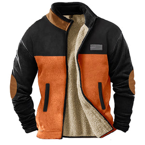 Autumn And Winter Outdoor Double-sided Men's Fleece Thickened Cardigan Zipper Stand Collar Hoodie Lining Fleece Jacket