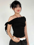 Women Slim Fit Off Shoulder Summer Crop Top T-Shirt