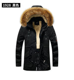 Men's Thick Warm Winter Jackets Top Long Fleece Parkas Plus Size Stand Collar Coats