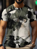 Camouflage-print stretch casual short-sleeved men's T-shirt