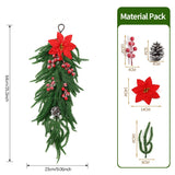 Christmas Greenery Garland with Lily & Red Berries for Mantel Decor
