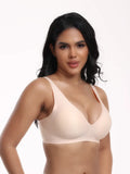 Women's Underwear Wire-Free Seamless Deep-V Full-Cup Bra