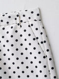 Women's Polka Dot Turtleneck Zipper Jacket with Pockets