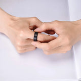 Simple 8mm Rings Titanium Stainless Steel Rings For Men Women Matte Brushed